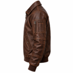 Briggs Espresso Brown Men's Leather Heavy Aviator Jacket | Blackstone Jackets