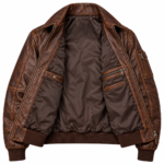 Briggs Espresso Brown Men's Leather Heavy Aviator Jacket | Blackstone Jackets