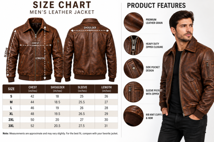 Briggs Espresso Brown Men's Leather Heavy Aviator Jacket | Blackstone Jackets