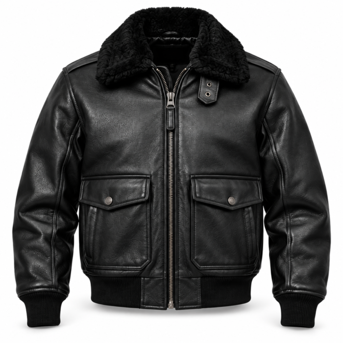 Hawk Black Men's G-1 Flight Leather Jacket | Blackstone Jackets