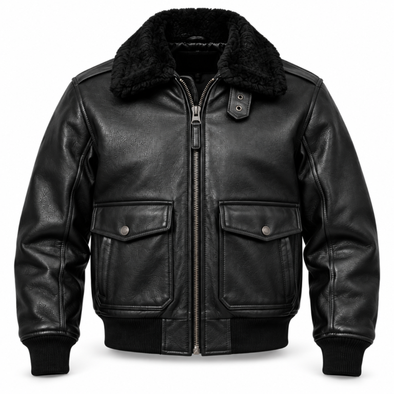 Hawk Black Men's G-1 Flight Leather Jacket | Blackstone Jackets