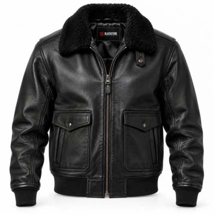 Archer Black Men's G-1 Flight Leather Jacket | Blackstone Jackets