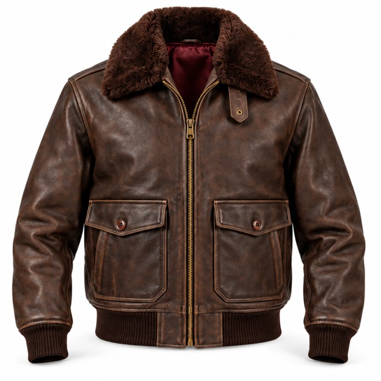 Falcon Seal Brown Men's G-1 Flight Leather Jacket | Blackstone Jackets