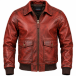 Canyon Rust Red Men's Leather Modern Flight Jacket | Blackstone Jackets