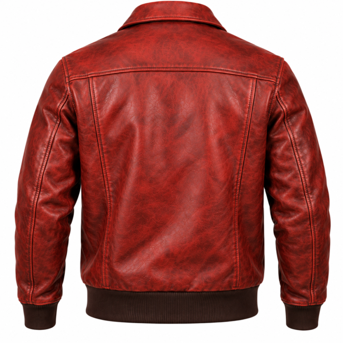 Canyon Rust Red Men's Leather Modern Flight Jacket | Blackstone Jackets