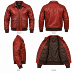 Canyon Rust Red Men's Leather Modern Flight Jacket | Blackstone Jackets