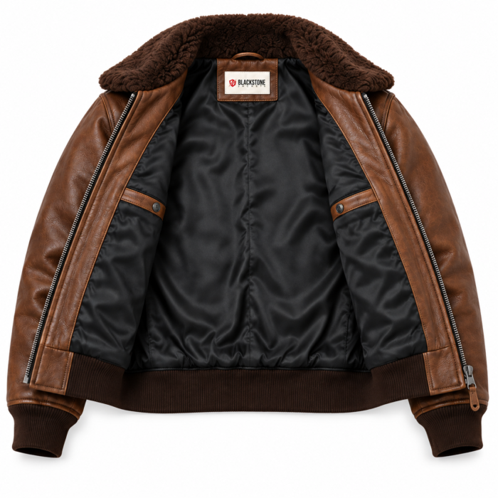 Beacon Medium Brown Men's G-1 Flight Leather Jacket | Blackstone Jackets