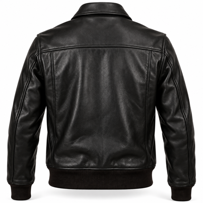 Cobra Black Men's A-2 Flight Leather Jacket | Blackstone Jackets