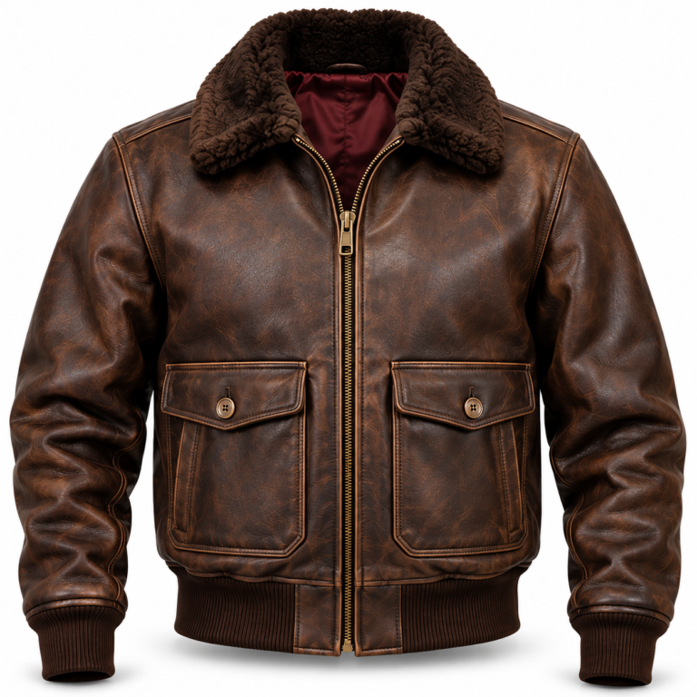 Maverick Seal Brown Men's G-1 Flight Leather Jacket | Blackstone Jackets