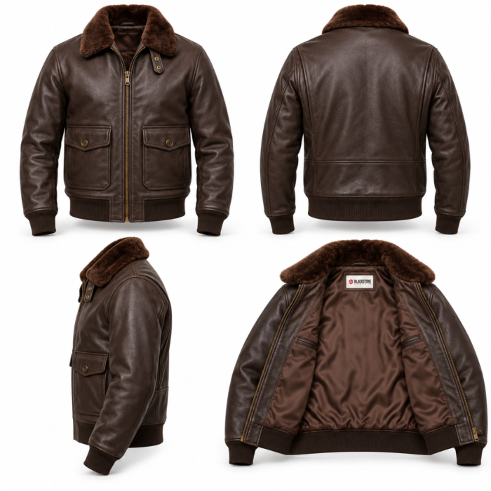 Jetstream Espresso Brown Men's G-1 Flight Leather Jacket | Blackstone Jackets