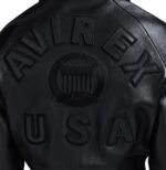 Avirex Women's Black Icon jacket tonal AVIREX USA back detail
