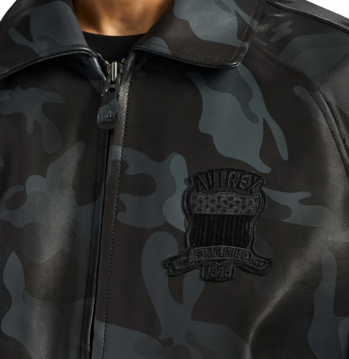 Avirex grey black camouflage jacket tonal heritage chest patch