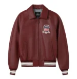 avirex icon maroon leather jacket