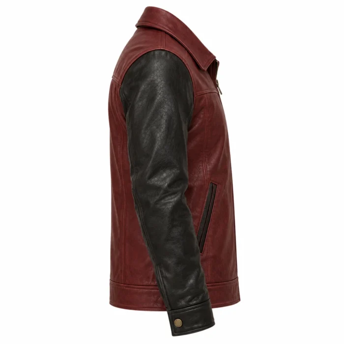Burgundy Leather Jacket side