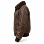 Atlas Distressed Seal Brown Men's G-1 Flight Leather Jacket | Blackstone Jackets
