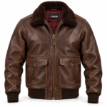 Bishop Seal Brown Men's G-1 Flight Leather Jacket | Blackstone Jackets