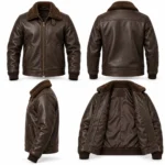 Altair Seal Brown Men's Aviator Leather Jacket | Blackstone Jackets