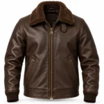 Altair Seal Brown Men's Aviator Leather Jacket | Blackstone Jackets