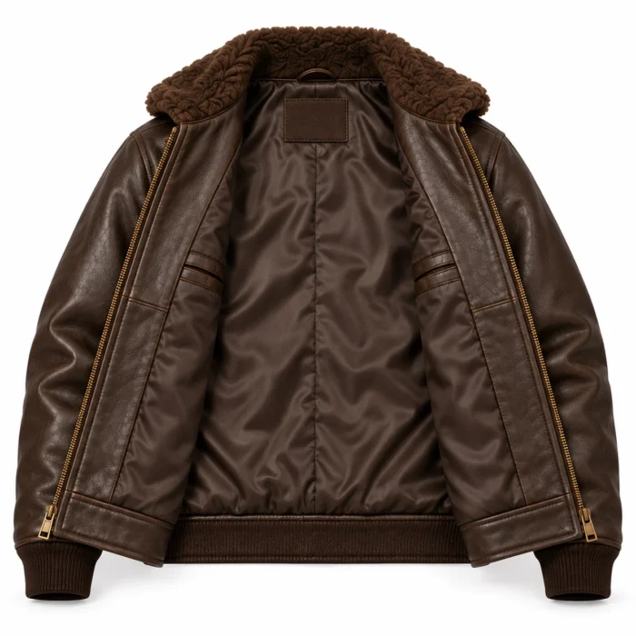 Altair Seal Brown Men's Aviator Leather Jacket | Blackstone Jackets