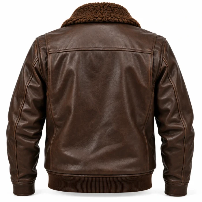 Archer Dark Chocolate Brown Men's Aviator Leather Jacket | Blackstone Jackets