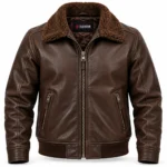 Archer Dark Chocolate Brown Men's Aviator Leather Jacket | Blackstone Jackets