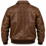 Atlas Distressed Brown Men's Aviator Leather Jacket | Blackstone Jackets