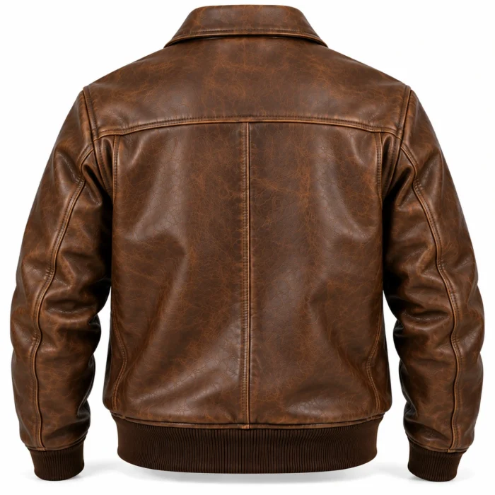 Atlas Distressed Brown Men's Aviator Leather Jacket | Blackstone Jackets