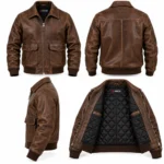 Atlas Distressed Brown Men's Aviator Leather Jacket | Blackstone Jackets