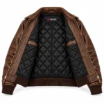 Atlas Distressed Brown Men's Aviator Leather Jacket | Blackstone Jackets