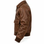 Atlas Distressed Brown Men's Aviator Leather Jacket | Blackstone Jackets