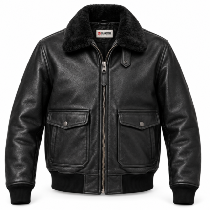 Canyon Black Men's G-1 Flight Leather Jacket | Blackstone Jackets