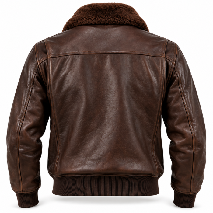 Bravo Dark Chocolate Brown Men's G-1 Flight Leather Jacket | Blackstone Jackets