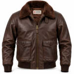 Bravo Dark Chocolate Brown Men's G-1 Flight Leather Jacket | Blackstone Jackets