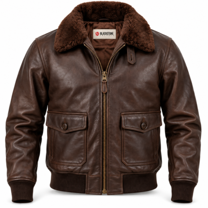Bravo Dark Chocolate Brown Men's G-1 Flight Leather Jacket | Blackstone Jackets