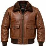 Skyline Medium Brown Men's G-1 Flight Leather Jacket | Blackstone Jackets