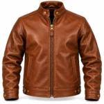Baron Cognac Brown Men's Aviator Leather Jacket | Blackstone Jackets