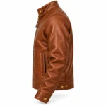 Baron Cognac Brown Men's Aviator Leather Jacket | Blackstone Jackets