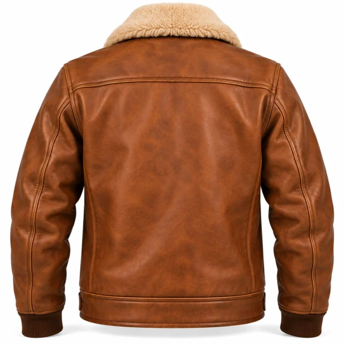 Beacon Light Tobacco Brown Men's Aviator Leather Jacket | Blackstone Jackets