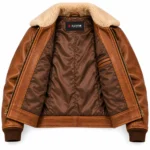 Beacon Light Tobacco Brown Men's Aviator Leather Jacket | Blackstone Jackets