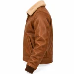 Beacon Light Tobacco Brown Men's Aviator Leather Jacket | Blackstone Jackets