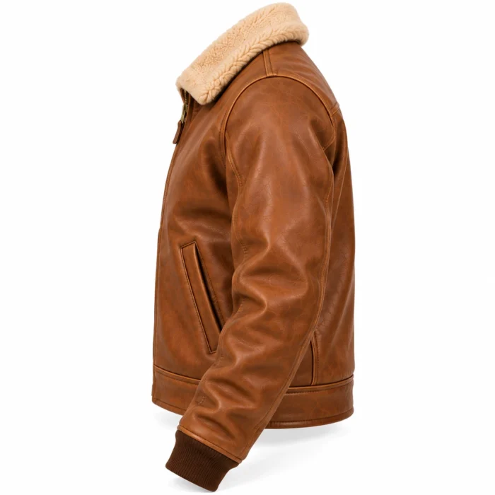 Beacon Light Tobacco Brown Men's Aviator Leather Jacket | Blackstone Jackets