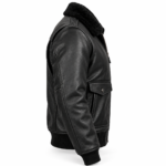 Nomad Black Men's G-1 Flight Leather Jacket | Blackstone Jackets - Image 4