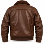 Bishop Espresso Brown Men's Aviator Leather Jacket | Blackstone Jackets