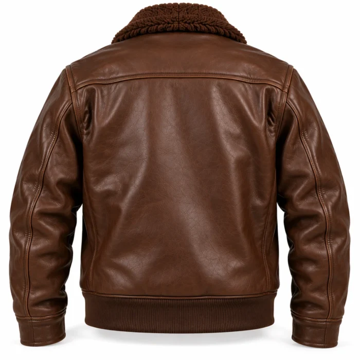 Bishop Espresso Brown Men's Aviator Leather Jacket | Blackstone Jackets