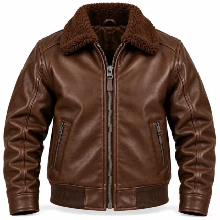Bishop Espresso Brown Men's Aviator Leather Jacket | Blackstone Jackets