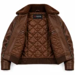 Bishop Espresso Brown Men's Aviator Leather Jacket | Blackstone Jackets