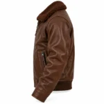 Bishop Espresso Brown Men's Aviator Leather Jacket | Blackstone Jackets
