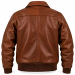 Bravo Russet Brown Men's Aviator Leather Jacket | Blackstone Jackets