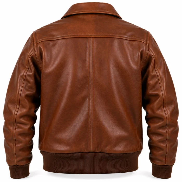 Bravo Russet Brown Men's Aviator Leather Jacket | Blackstone Jackets