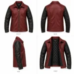 Burgundy Leather Jacket all views